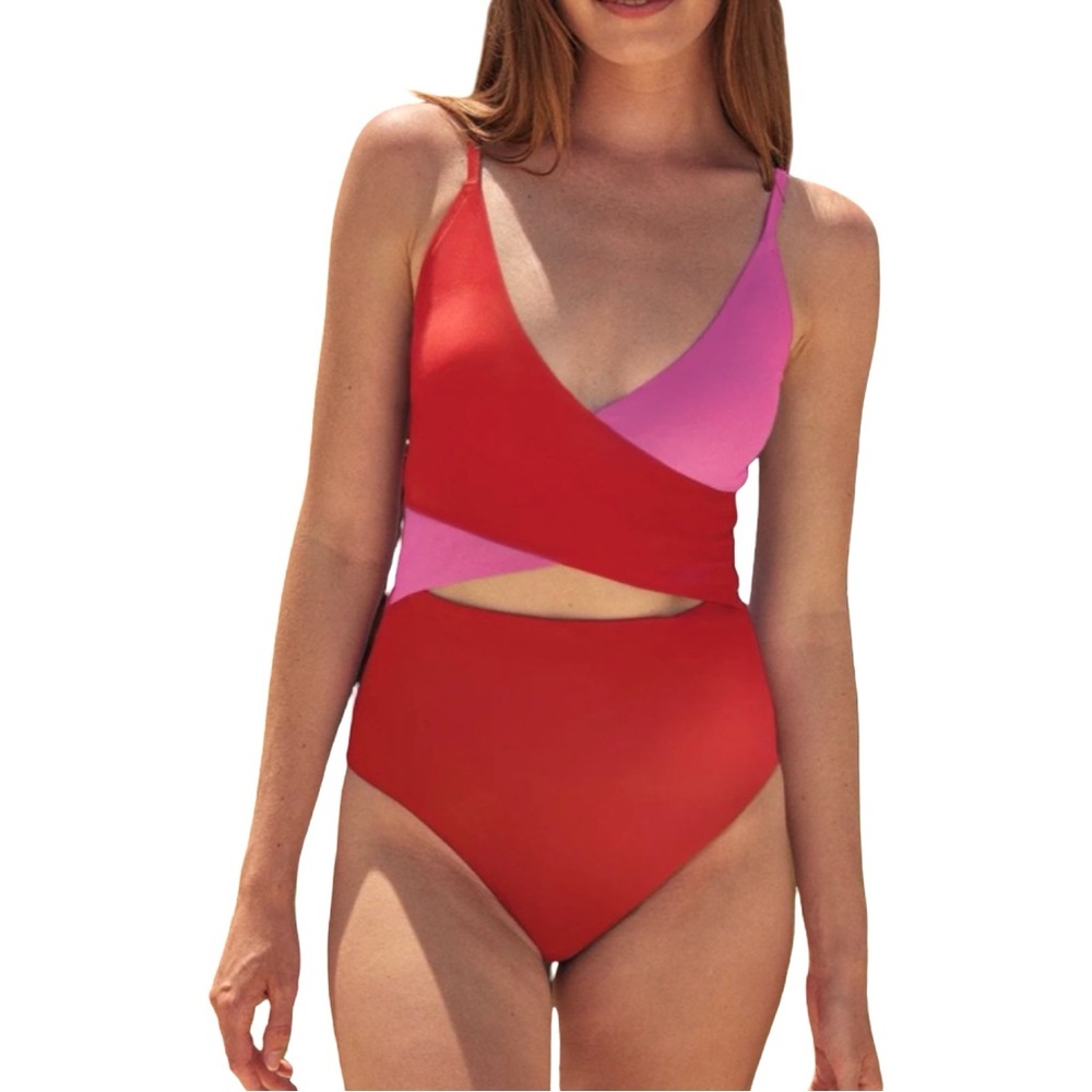 Summersalt One Piece Swimsuit Bathingsuit Red & Pink Resortwear Beach